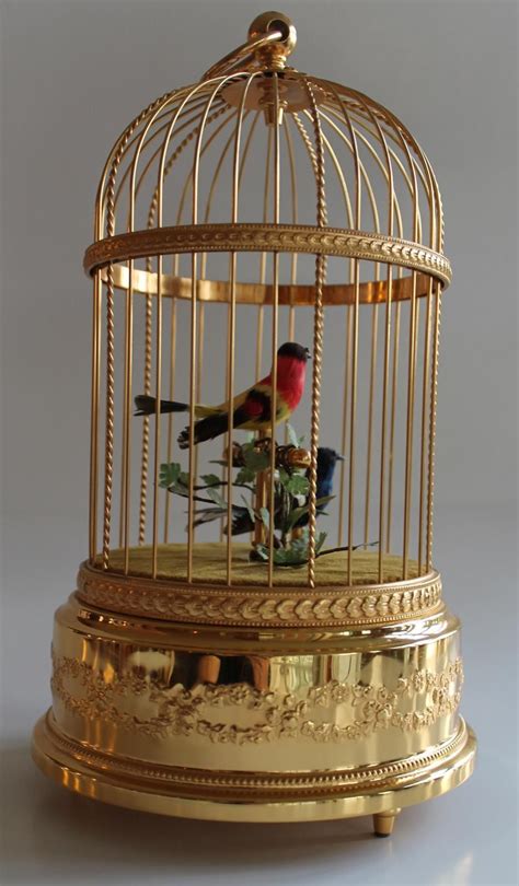 metal music jewelry box with bird|Metal Bird Cage Music Box .